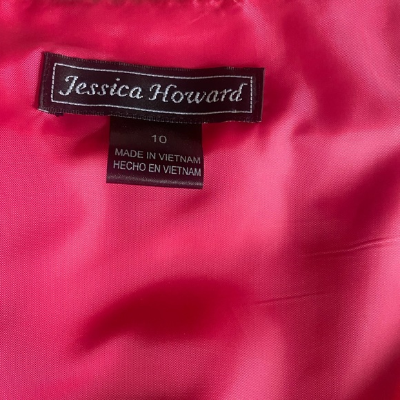 Fuchsia Pleated Dress, Wedding Inspired, Satin, Size 10 - Picture 5 of 5